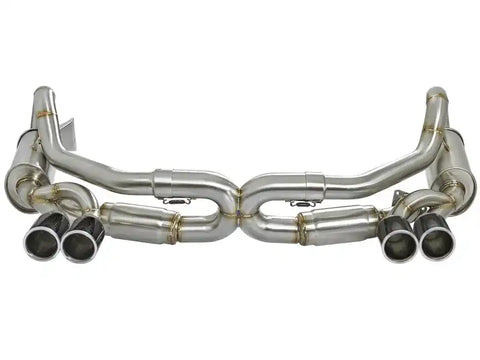 aFe 49-36406-C Power Elite SS-304 Carbon Tip Dual Cat Back Exhaust 13-14 Porsche 911 C2S (991) H6-3.8L