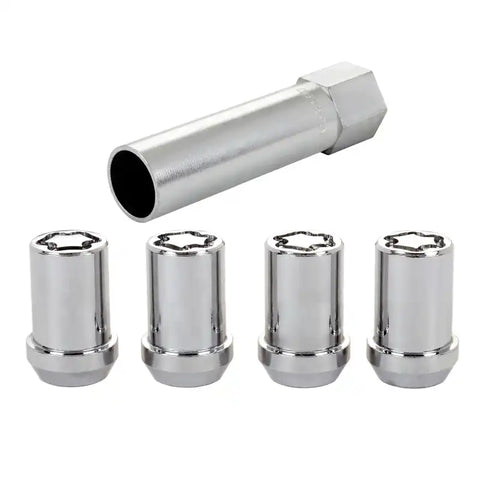 McGard Wheel Lock Nut Set - 4pk. (Tuner / Cone Seat) M12X1.25 13/16 Hex 1.24in. Length Chrome