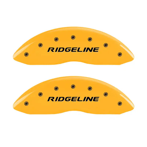 MGP 4 Caliper Covers Engraved Front & Rear Ridgeline Yellow Finish Black Char 2019 Honda Ridgeline