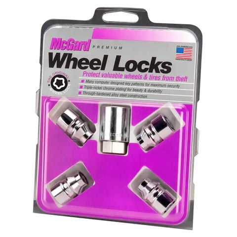 McGard Wheel Lock Nut Set - 4pk. (Uni-Lug) M12X1.5 / 13/16 Hex .197in. Shank 1.375in. L Chrome