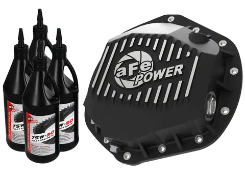 aFe 46-70392-WL Power Pro Series Rear Differential Cover Black w/Machined Fins & Gear Oil 14-18 RAM 6.7L Diesel