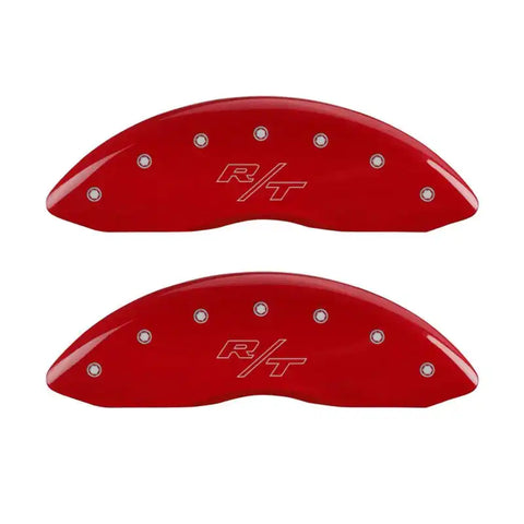 MGP 4 Caliper Covers Engraved Front & Rear Vintage Style/RT Red finish silver ch