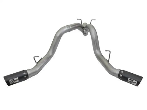 aFe 49-44086-B LARGE BORE-HD 4in 409-SS DPF-Back Exhaust w/Dual Black Tips 2017 GM Duramax V8-6.6L (td) L5P