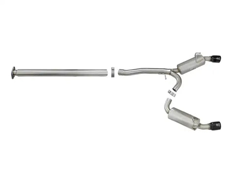 aFe 49-36701-B Takeda 3in. to 2.5in. 304 SS C/B Exhaust 08-15 Mitsubishi Lancer EVO I4-2.0L (t) - Black Tips