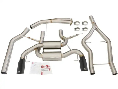 aFe 49-36328-B MACHForce XP SS-304 Black Tip 3.0in-2.5in Dia Cat Back Exhaust 11-13 BMW 335i (E90/E92) 3.0L