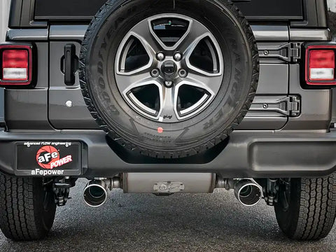 aFe 49-48076-P Rebel Series 2.5in 409 SS Cat-Back Exhaust w/ Polished Tips 18-19 Jeep Wrangler (JL) V6 3.6L