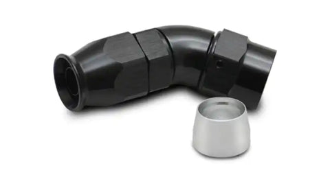 Vibrant 45 Degree One Piece Hose End for PTFE Lined Hose Size -12AN