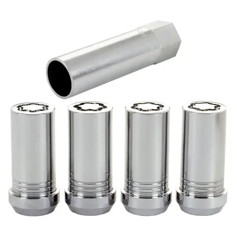 McGard Wheel Lock Nut Set - 4pk. (Tuner / Cone Seat) M14X1.5 1in. Hex 1.935in. Length Chrome