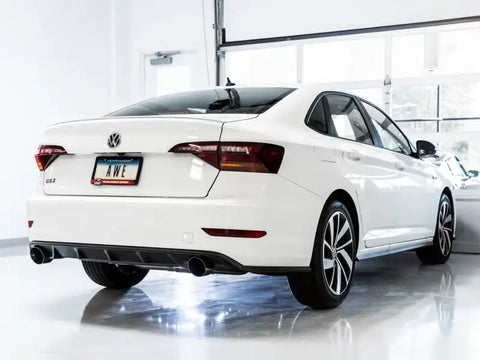 AWE Tuning 18-19 Volkswagen Jetta GLI Mk7 Track Exhaust - Diamond Black Tips (Fits High-Flow DP)
