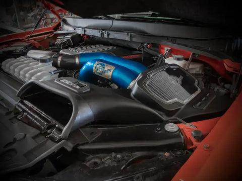 aFe 50-30072DL 21-22 Ford F-150 Raptor V6-3.5L(tt) Momentum XP Cold Air Intake System Blue w/ Pro Dry S Filter