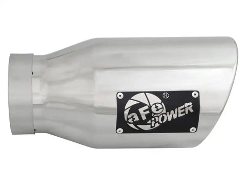 aFe 49T40601-P12 MACH Force-XP 304 SS Right Side Single Wall Polished Exhaust Tip 4in Inlet x 6in Outlet 12in L