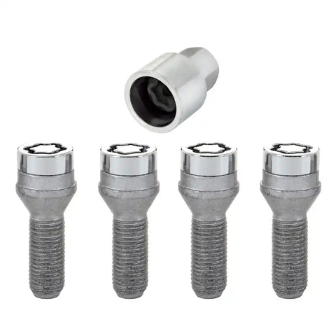 McGard Wheel Lock Bolt Set - 4pk. (Cone Seat) M14X1.5 / 17mm Hex 31.0mm Shank Length Chrome