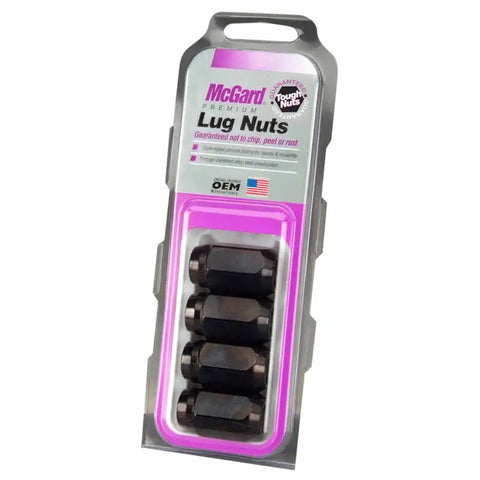 McGard Hex Lug Nut (Cone Seat) M12X1.5 / 13/16 1.5in. Length (4-pack) - Black