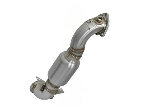 aFe 48-36318-1HC 09-13 MINI Cooper S (R56) L4 1.6L (t) Twisted Steel Down Pipe 2-1/2in 304 Stainless w/ Cat