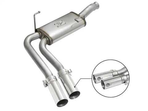 aFe 49-44070-P Rebel Series CB Middle-Side Exit SS Exhaust w/ Polished Tips 09-16 GM Silverado/Sierra V6/V8