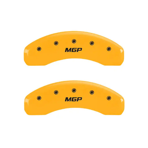MGP 4 Caliper Covers Engraved Front & Rear MGP Yellow Finish Black Char 2010 Cadillac SrX