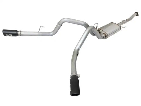 aFe 49-43070-B MACHForce XP Exhaust 3in SS Dual Side Exit CB w/ Black Tips 15 Ford F150 Ecoboost V6-2.7L/3.5L