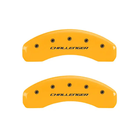 MGP 4 Caliper Covers Engraved Front & Rear Block/Challenger Yellow finish black ch