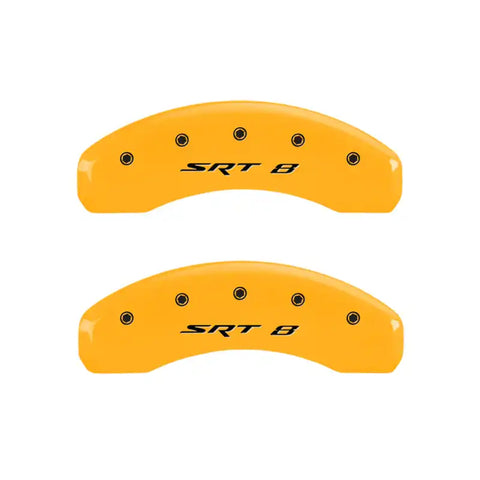 MGP 4 Caliper Covers Engraved Front & Rear SRT8 Yellow finish black ch