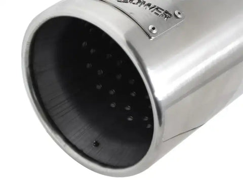 aFe 49-92043-P MACH Force-XP 304 SS Sing Wall Pol Exh Tip Univ Exit 3in Inlet x 4in Outlet 12in L - Clamp On