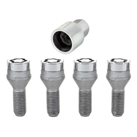 McGard Wheel Lock Bolt Set - 4pk. (Cone Seat) M12X1.5 / 17mm Hex 25.5mm Shank Length Chrome