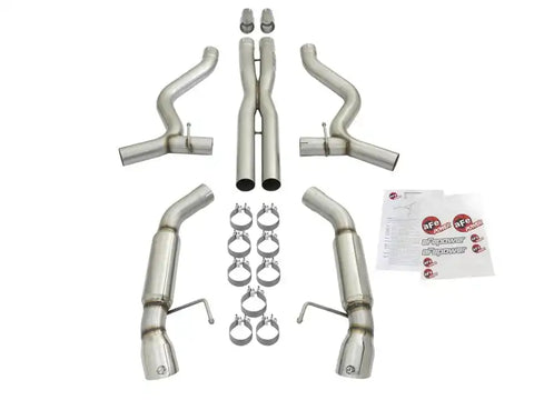 aFe 49-33088-P MACHForce XP 3in Aggressive Toned Cat-Back Exhausts w/ Polished Tips 15-17 Ford Mustang V6/V8