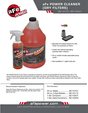 aFe 90-10112 POWER CLEANER 24 oz. (12 Pack) for Non-Oiled Air Filters