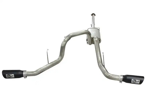 aFe 49-43056-B MACHForce XP Exhaust 3in SS Dual Side Exit CB w/ Black Tips 11-14 Ford F150 EcoBoost V6-3.5L TT