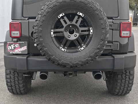 aFe 49-48061-B Rebel Series 2.5in 409 SS Axle-Back Exhaust w/ Black Tips 2007+ Jeep Wrangler (JK) V6 3.6L/3.8L