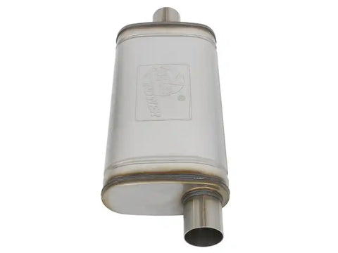 aFe 49M00019 MACHForce XP SS Muffler 2.5in Center Inlet / Offset Outlet 18in L x 9in W x4in H Body