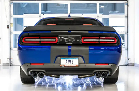 AWE Tuning 15+ Dodge Challenger 5.7 Track Edition Exhaust - Chrome Silver Quad Tips