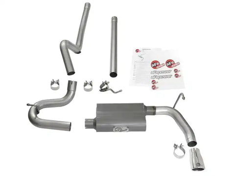 aFe 49-08044-1P Scorpion 2-1/2in Aluminized Steel Cat Back Exhaust 07-17 Jeep Wrangler V6-3.6/3.8L (4 Dr)
