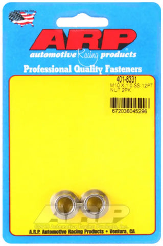 ARP M10 x 1.0 SS 12pt Nut Kit (2/pkg)