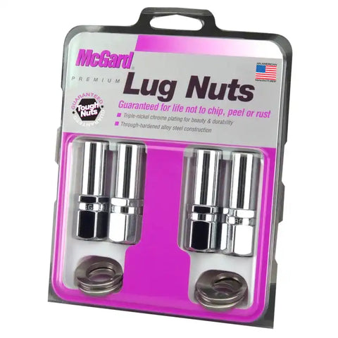 McGard Hex Lug Nut (Drag Racing X-Long Shank) 1/2-20 / 13/16 2.475in. Length (4-Pack) - Chrome