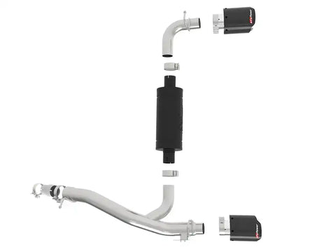 aFe 49-33104-C Takeda 3in 304 SS Axle-Back Exhaust System w/ Carbon Fiber Tips 16-18 Ford Focus RS I4-2.3L (t)