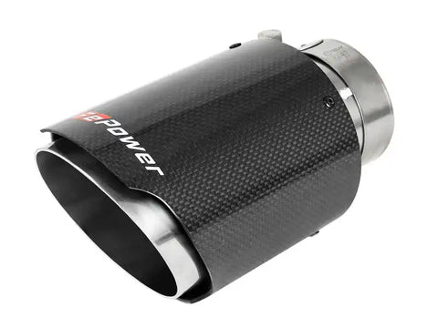 aFe 49T25404-C07 MACH Force-Xp 409 SS Clamp-On Exhaust Tip 2.5in. Inlet / 4in. Outlet 7in. L - Carbon