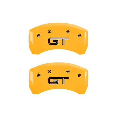 MGP Rear set 2 Caliper Covers Engraved Rear S197/GT Yellow finish black ch