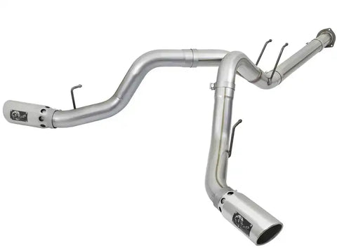 aFe 49-03092-P ATLAS 4in DPF-Back Alum Steel Exhaust System w/Polished Tip 2017 Ford Diesel Trucks V8-6.7L (td)