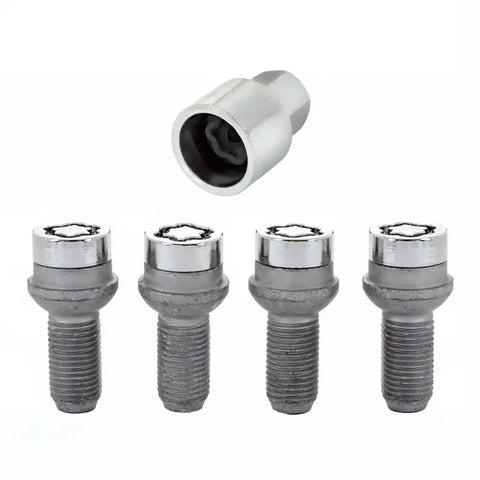McGard Wheel Lock Bolt Set - 4pk. (Radius Seat) M14X1.5 / 17mm Hex 27.0mm Shank Length Chrome