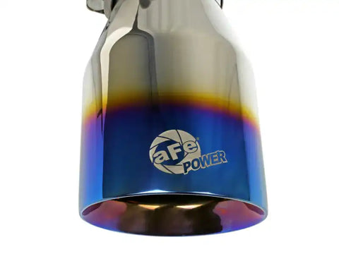 aFe 49T25404-L071 Mach Force XP 304 Stainless Steel Clamp-On Exhaust Tip 2.5in Inlet / 4in Outlet - Blue Flame