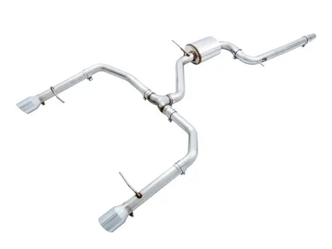 AWE Tuning 18-19 Volkswagen Jetta GLI Mk7 Track Exhaust - Chrome Silver Tips (Fits High-Flow DP)