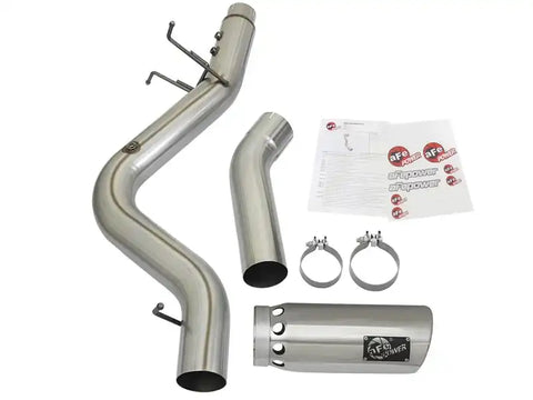 aFe 49-44085-P LARGE BORE HD 5in 409-SS DPF-Back Exhaust w/Polished Tip 2017 GM Duramax V8-6.6L (td) L5P