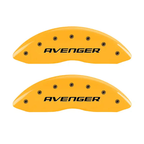 MGP 4 Caliper Covers Engraved Front & Rear With out stripes/Avenger Yellow finish black ch
