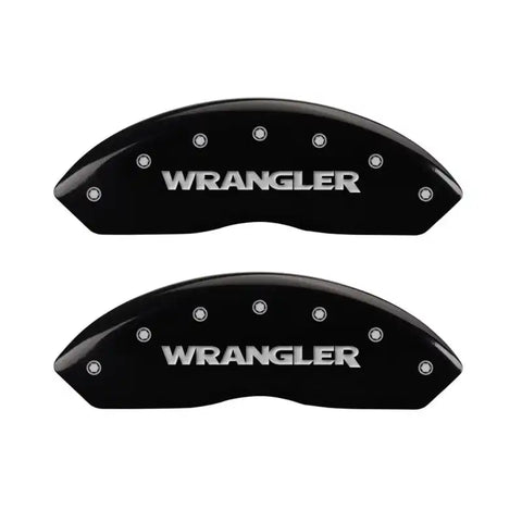 MGP 4 Caliper Covers Engraved Front & Rear WRANGLER Black finish silver ch