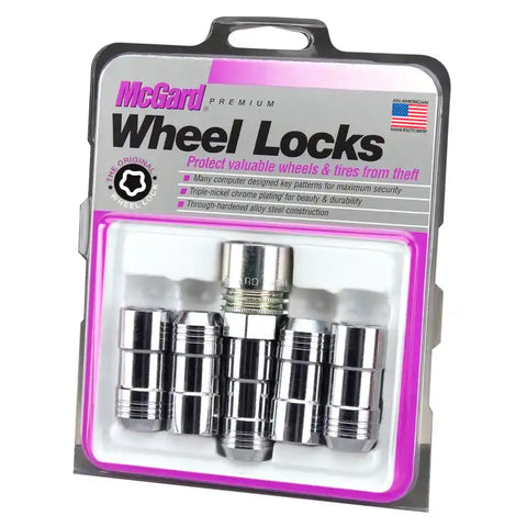 McGard Wheel Lock Nut Set - 5pk. (Cone Seat) M14X1.5 / 22mm Hex 1.965in. Length Chrome