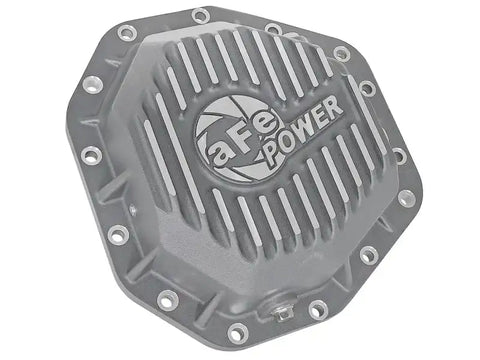 aFe 46-70350 Power Street Ser Rear Diff Cover Raw w/Mach Fin 2017 Ford Diesel Trucks V8-6.7L(td) Dana M275-14
