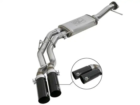 aFe 49-43078-B Rebel Series Exht 3in SS Middle Side Exit CB w/ Black Tips 11-14 Ford F150 Ecoboost V6 3.5L (tt)