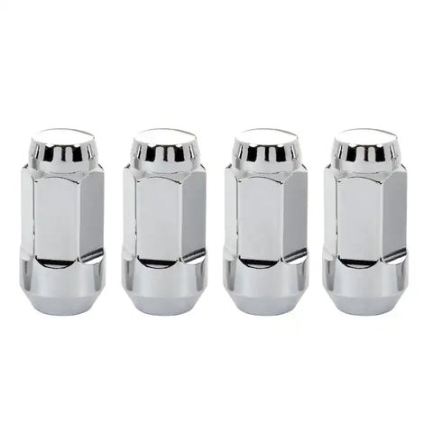 McGard Hex Lug Nut (Cone Seat Bulge Style) M14X1.5 / 13/16 1.945in. Length (4-Pack) - Chrome