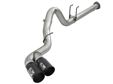 aFe 49-43102-B Rebel XD 4in SS DPF-Back Exhaust 17-18 FOrd Diesel Trucks V8-6.7L (td) w/ Dual Black Tips