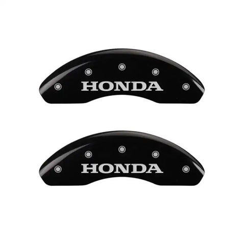 MGP 4 Caliper Covers Engraved Front & Rear Honda Black finish silver ch